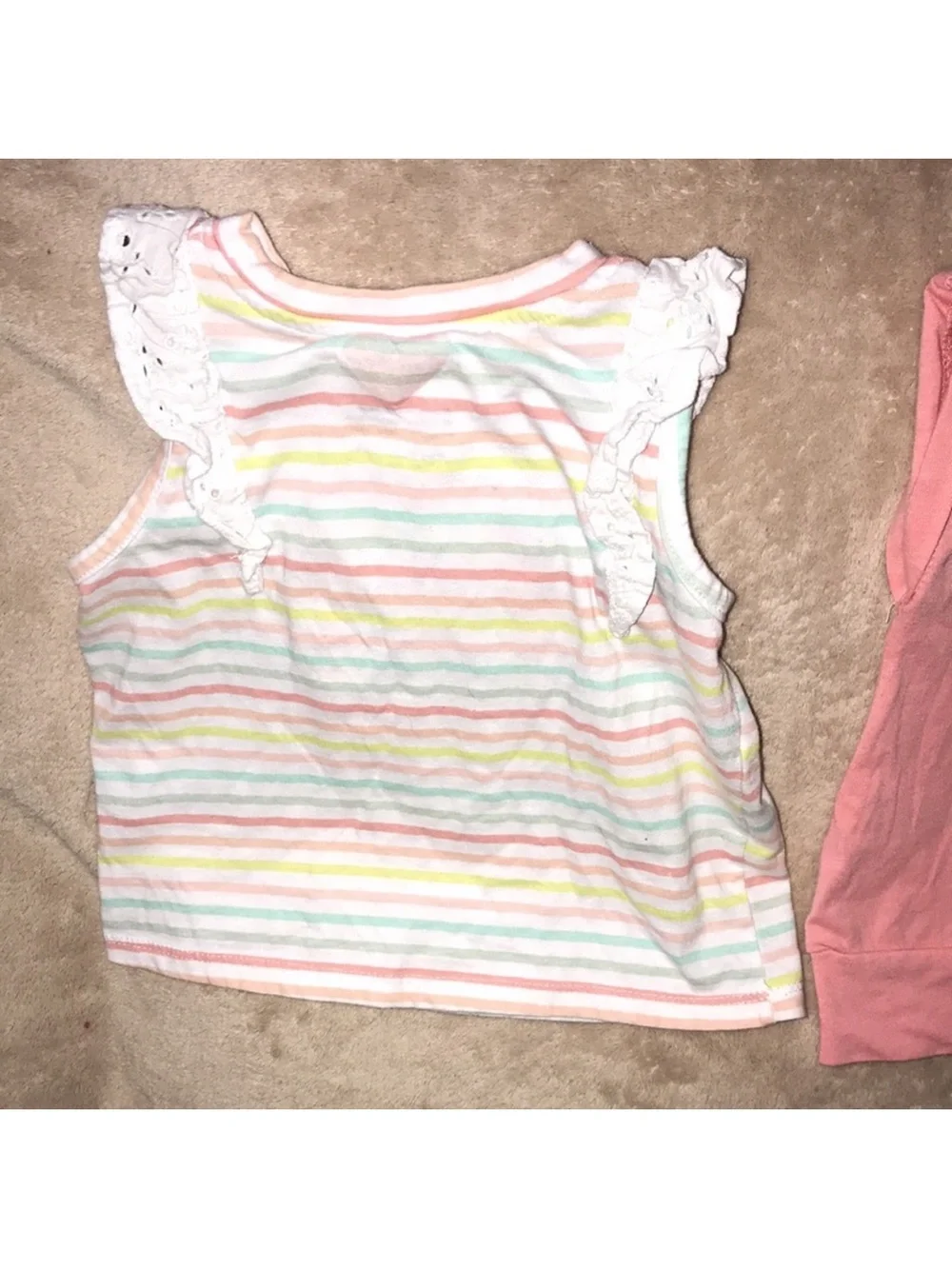 Freestyle 3T Girls Coral Rainbow Graphic Tee and Pastel Skirt Set